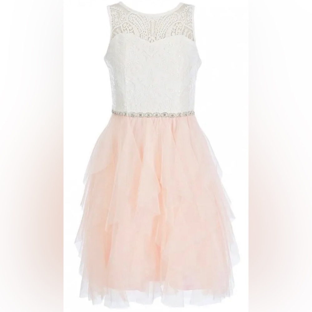 Tween Diva girls rhinestone cascade dress